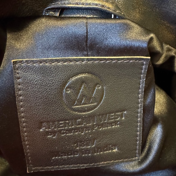 American West by Carolyn Pollack Two Tone Fringe Leather Jacket NWOT - Picture 7 of 9